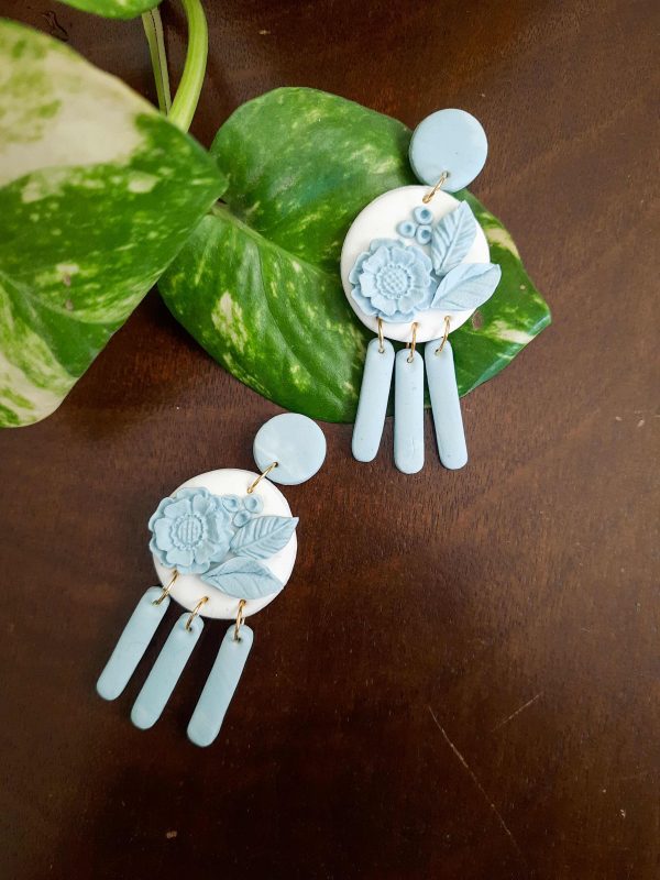 Snowflake Polymer Clay Earrings