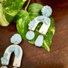 Snowflake 2 Polymer Clay Earrings by Mindful Vibing