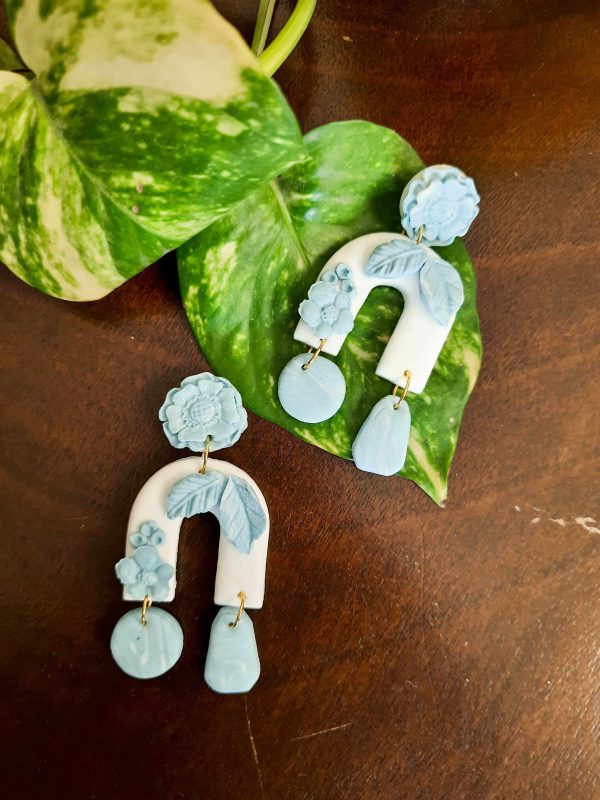 Snowflake 2 Polymer Clay Earrings by Mindful Vibing