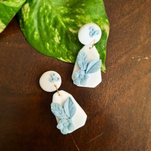 Snowflake 4 Polymer Clay Earrings by Mindful Vibing