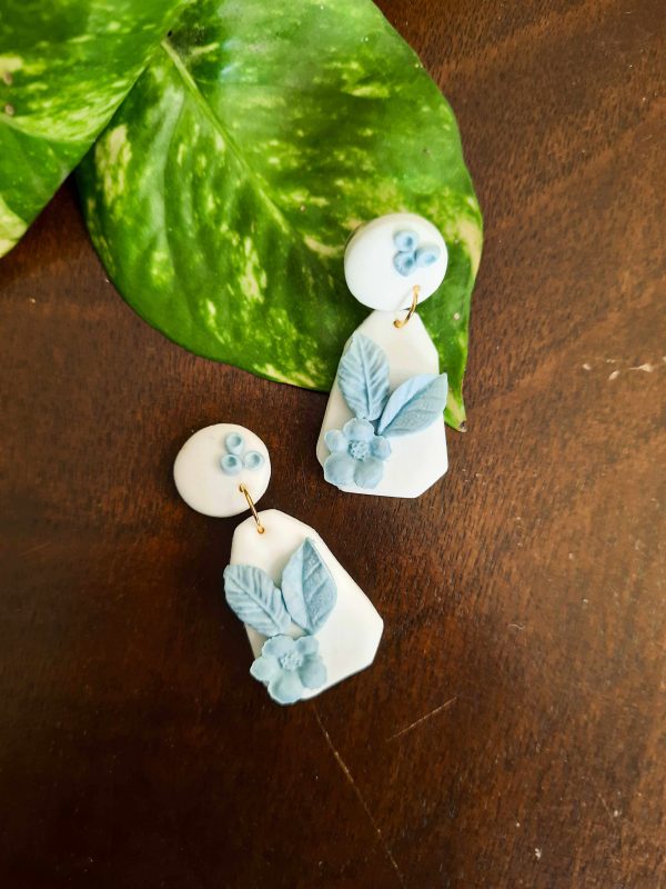 Snowflake 4 Polymer Clay Earrings by Mindful Vibing