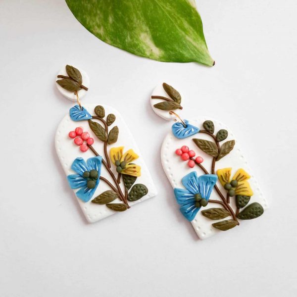 Garden of Eden 4 Polymer Clay Earrings by Mindful Vibing