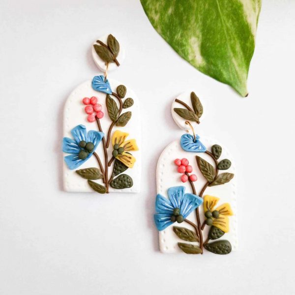 Garden of Eden 4 Polymer Clay Earrings by Mindful Vibing