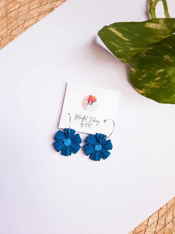 Blue daisy hoops by mindful vibign