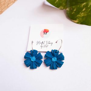 Blue daisy hoops by mindful vibign