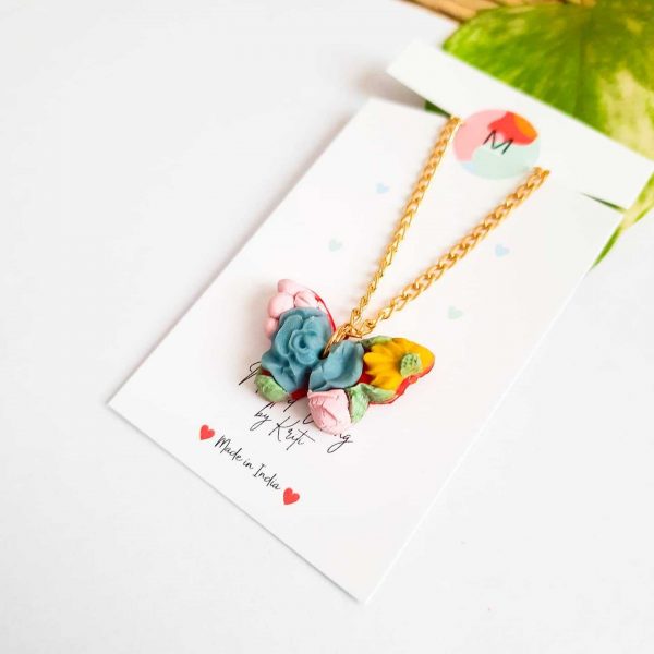 Floral Butterfly Pendant mindful vibing