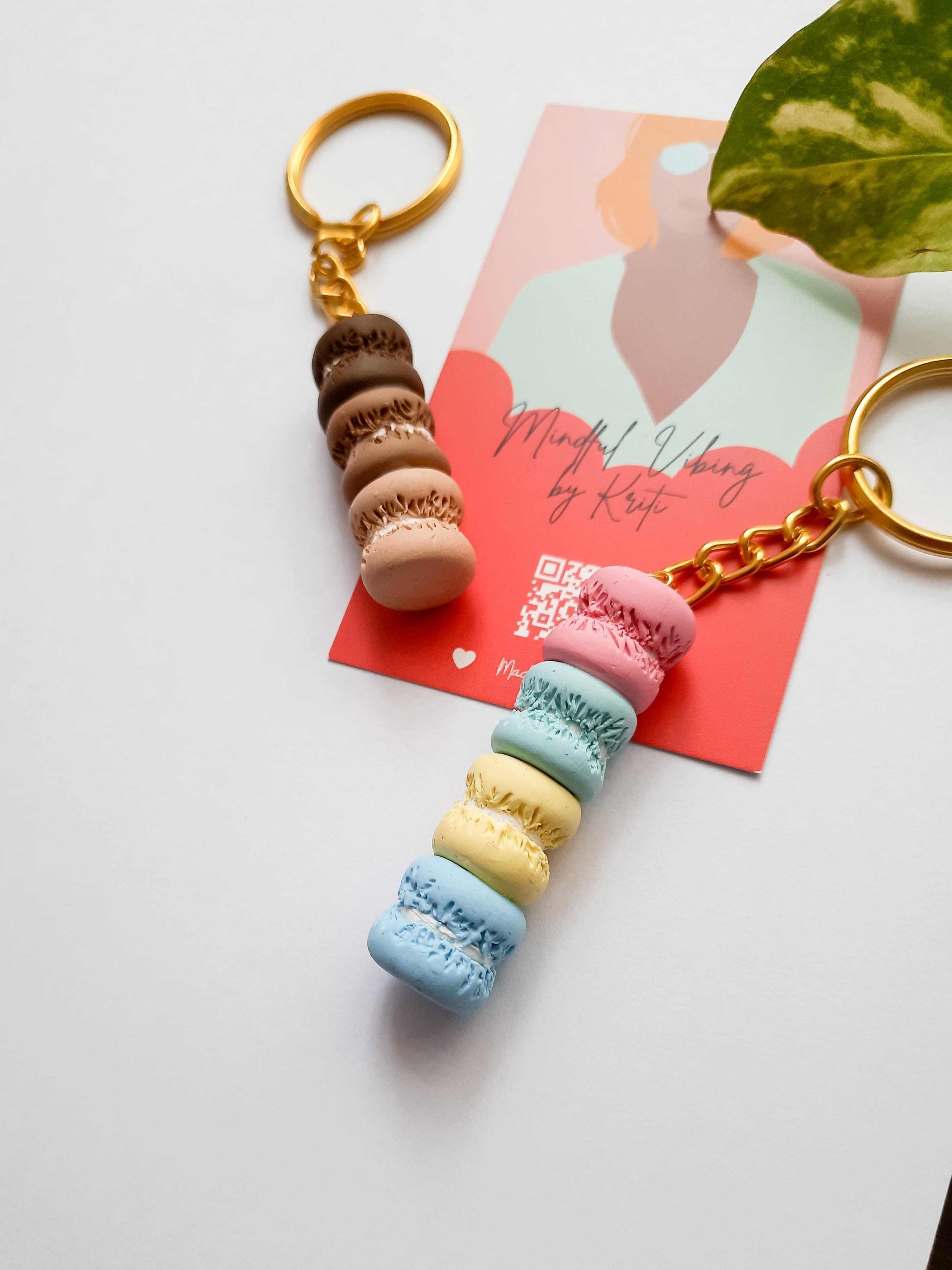 ViaGasaFamido Creative Keychain, Alloy Mini Macaroon Colorful Cute