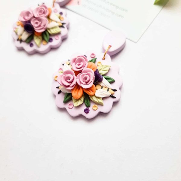 lavender royalty bloom polymer clay jewelry by mindful vibing kriti bhatnagar polymer clay india