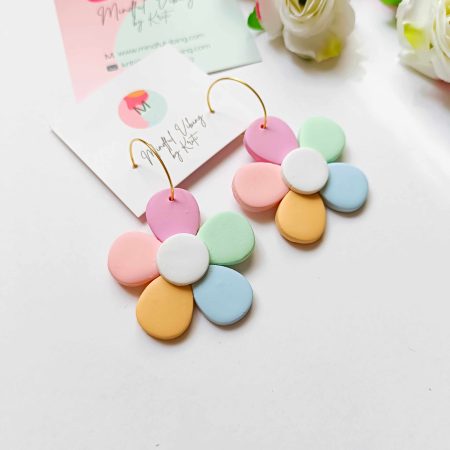 Unicorn Spring Bliss polymer clay earrings by mindful vibing