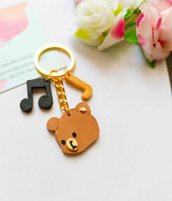 Musical Bear Keychain by mindful vibing