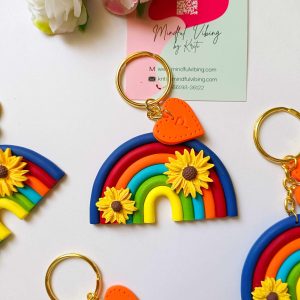 Rainbow Letter Keychain by mindful vibing