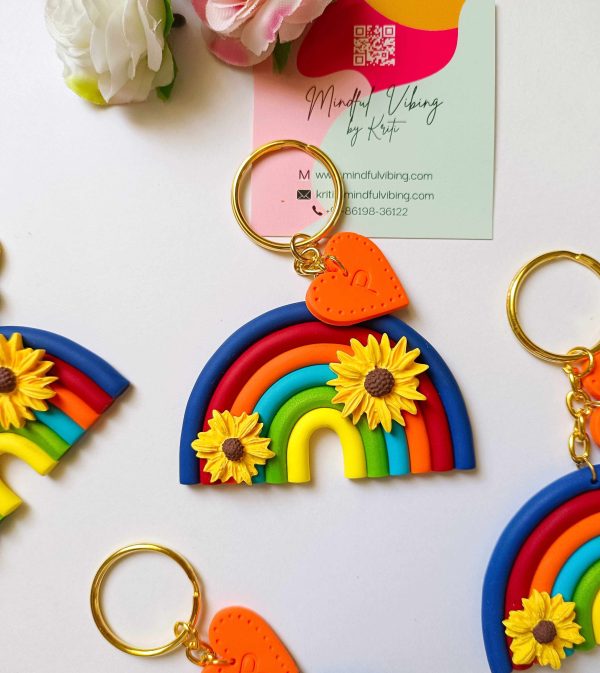 Rainbow Letter Keychain by mindful vibing