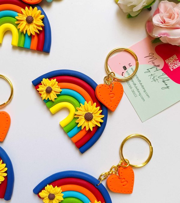 Rainbow Letter Keychain by mindful vibing