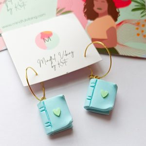 Blue Book Of Love earrings by mindful vibing