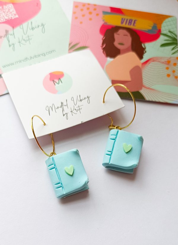 Blue Book Of Love earrings by mindful vibing