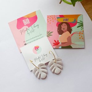 White Monstera Earrings by mindful vibing