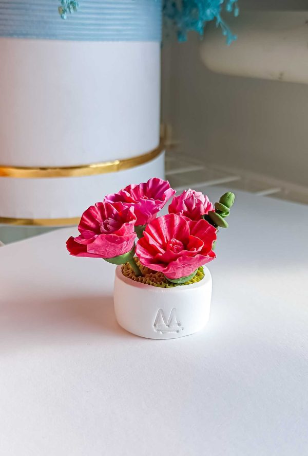 Godetia Blush Desktop Card Holder Stand