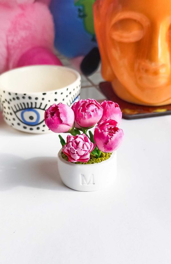 Peonies Love Desktop Card Holder Stand