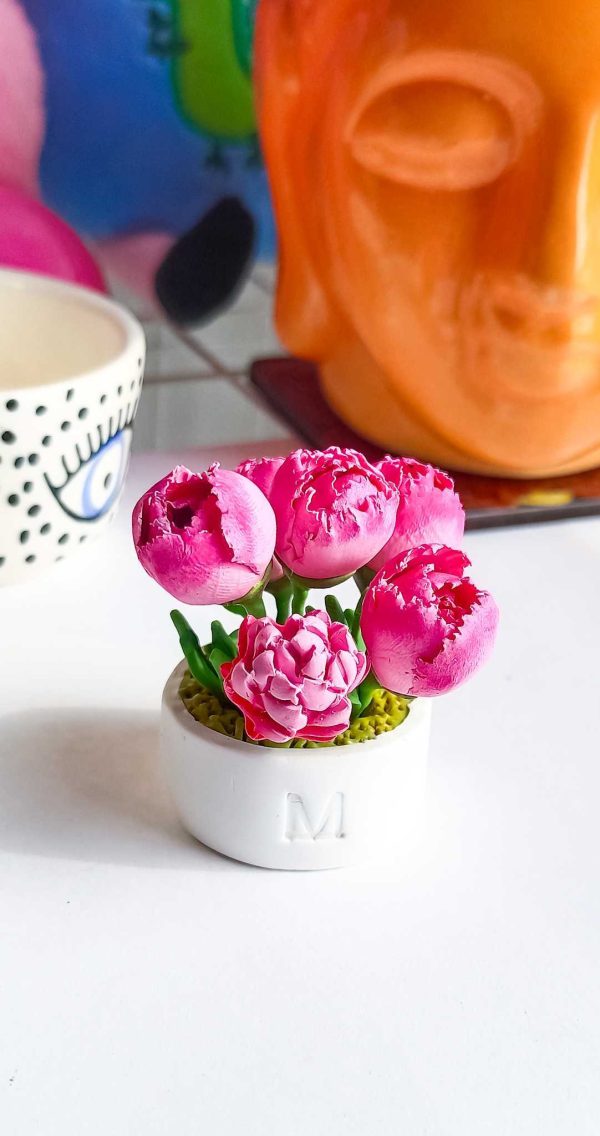 Peonies Love Desktop Card Holder Stand