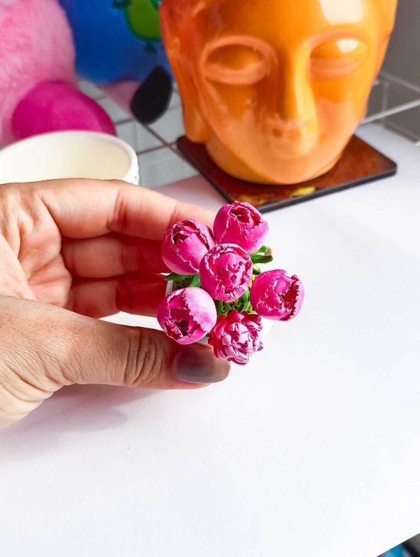 Peonies Love Desktop Card Holder Stand