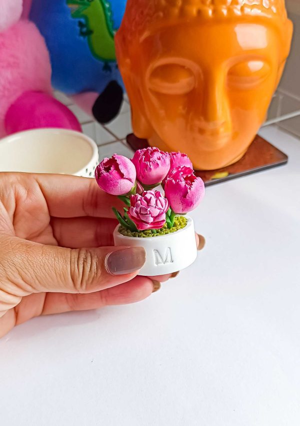 Peonies Love Desktop Card Holder Stand