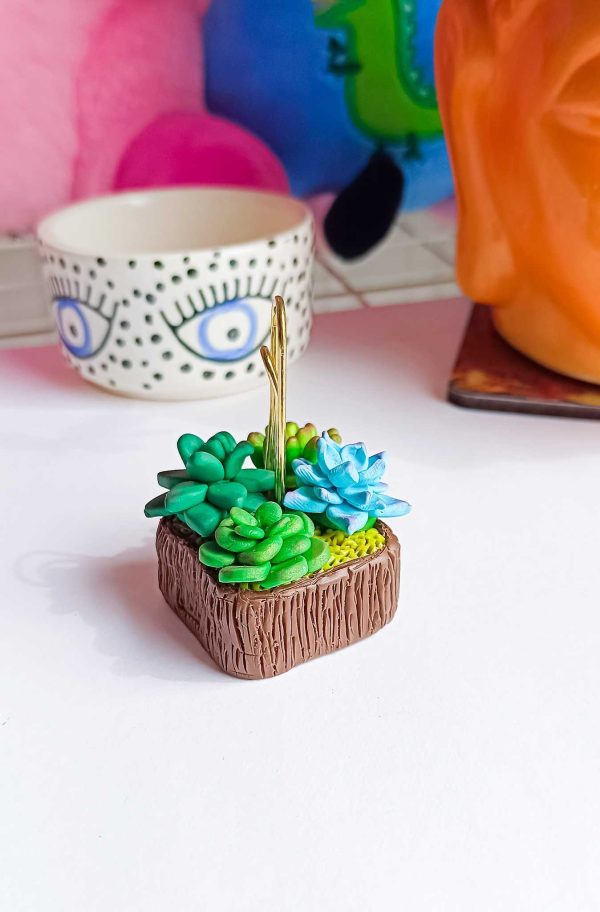 Succulent Gardenia Desktop Card Holder Stand by mindful vibing