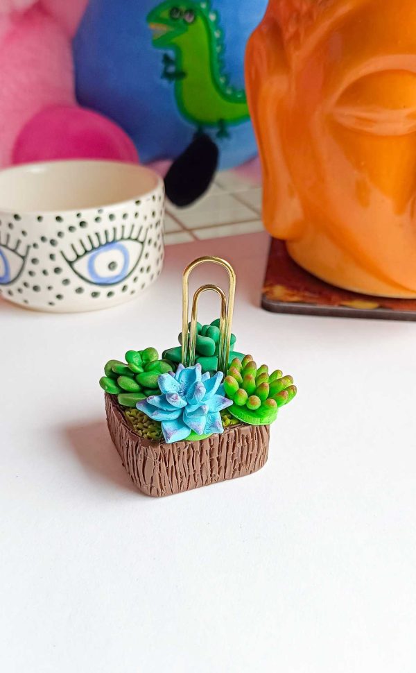 Succulent Gardenia Desktop Card Holder Stand by mindful vibing